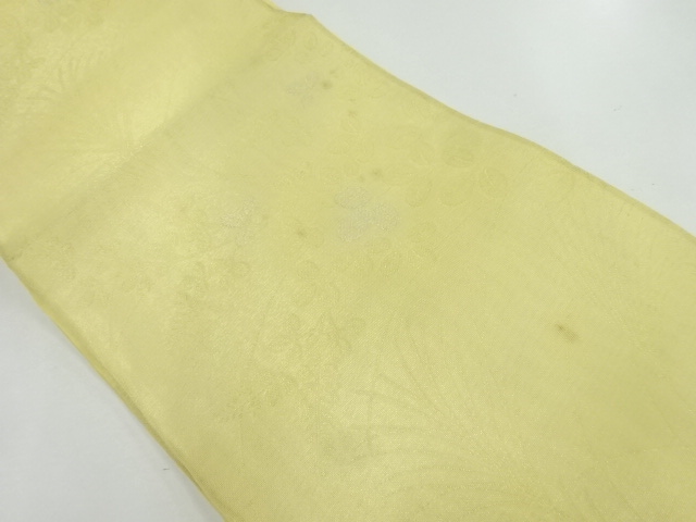 JAPANESE KIMONO / ANTIQUE SUMMER FUKURO OBI / SILK / WOVEN BUSH CLOVER / BY KAWASHIMA SELKON